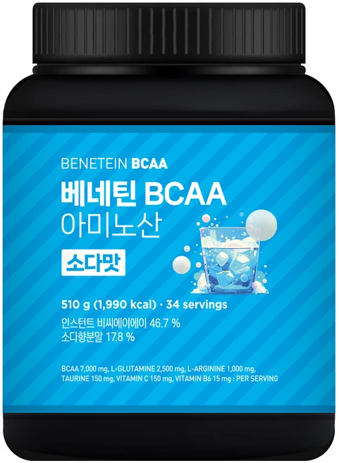 베네틴 BCAA 7000 필수 아미노산 보충제 소다맛, 1개, 510g - 쿠팡
