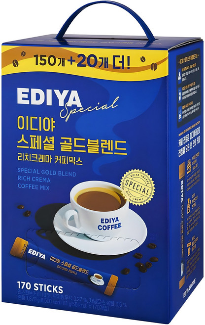 이디야 스페셜 골드블렌드 리치크레마 커피믹스, 11g, 170개입, 1개