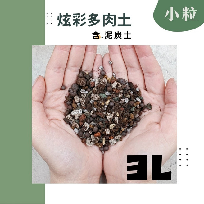綠閣 炫彩多肉土 3公升 (不含泥炭), 1個, (含泥炭) 多肉土3L,[添加益生菌款] 耐高溫,通過SGS認證