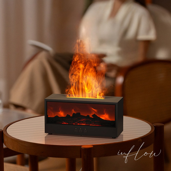 인플로우 아로마오일 불멍 전자 디퓨저, 1개, 150ml, 아로마오일 별도구매(블랙)