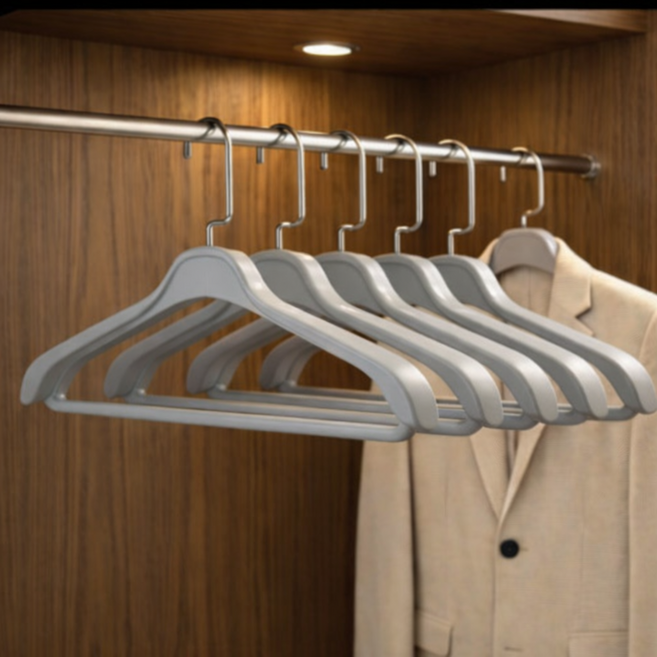 하늘움 어깨뿔방지 자켓양복패딩 라운드옷걸이, 5개, 그레이(45x22cm)