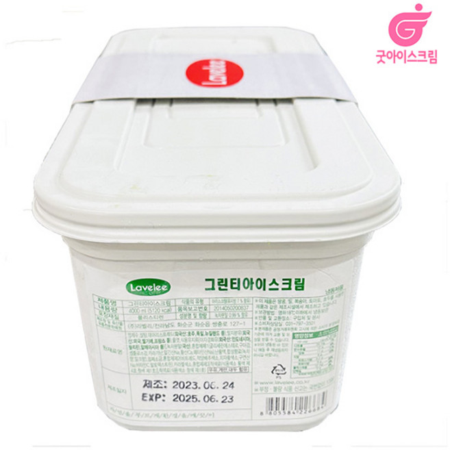 라벨리 프리미엄 아이스크림 4L 녹차, 1개, 녹차 4L