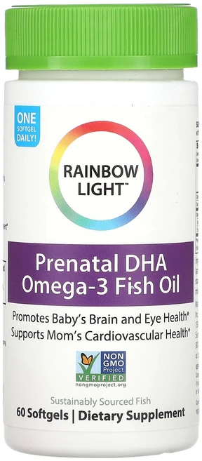 건강챙기세요 Rainbow Light 임산부용 DHA 오메가3 피쉬 오일 소프트젤 60정 백살까지오래오래, RainbowLight임산부용DHA오메가3피쉬오일소프트, 1개 - 쿠팡