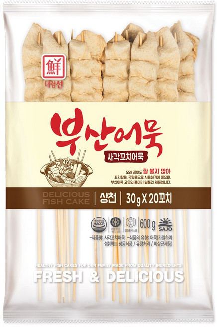 사조 대림선 사각 꼬치어묵, 600g, 9개