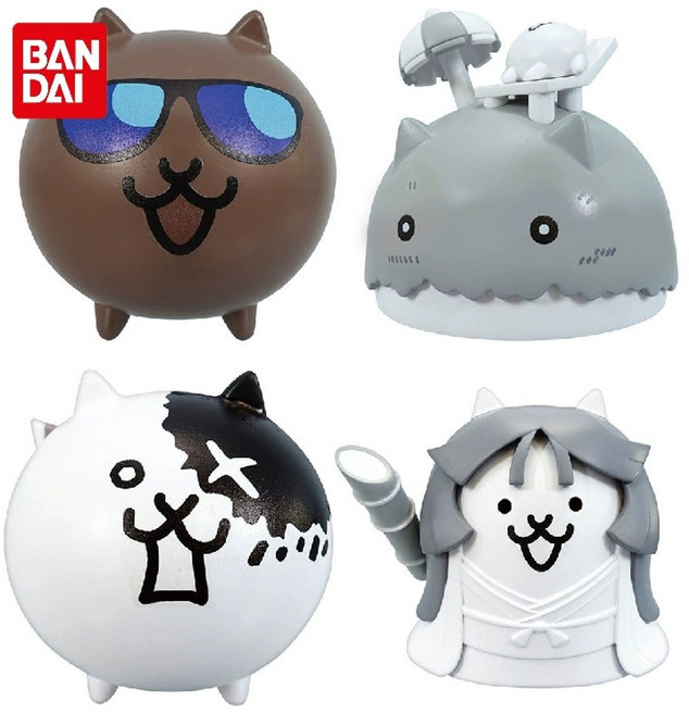 7탄 랜덤한개 냥코 대전쟁 반다이 가챠 피규어 미니어처, 4개중 무작위로 한개의 피규어가 배송됩니다, 1개