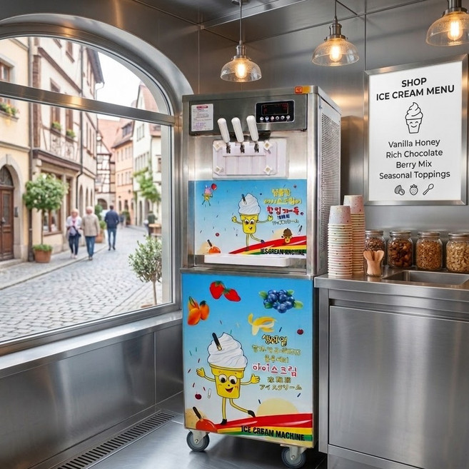 국산 소프트아이스크림 기계 대용량 3구 YS-201 제조기 업소용 아이스크림 만들기