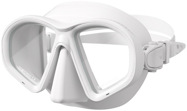 디어시즌 강화유리 고급형 고글 물안경, 화이트