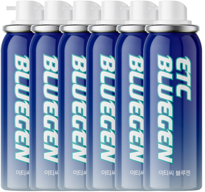 아쿠아쿨 이티씨 블루젠 / 에틸클로라이드 냉각 쿨링스프레이 통증완화 부종경감, 6개, 1개입
