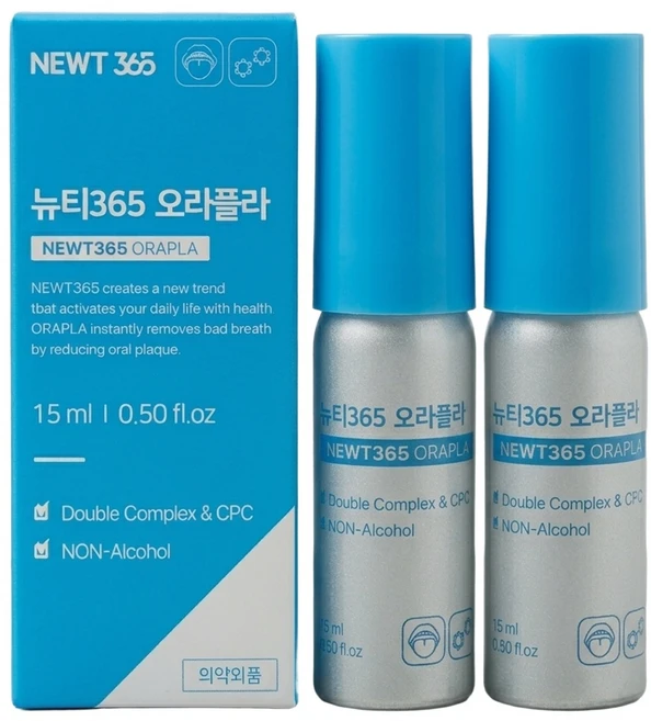 뉴티365 오라플라 15ml x2개 구강 스프레이 입냄새 제거 구취 관리 케어, 1개 - 쿠팡