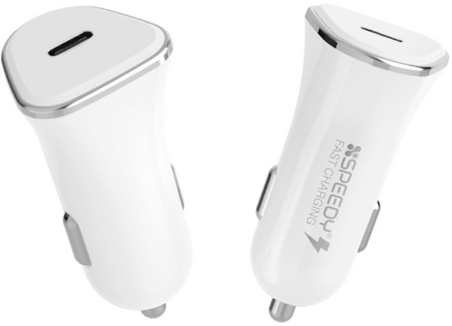 반값충전기 스피디 PD3.0 (30W) 차량용충전기 케이블미포함 화이트 PD충전기, 1개
