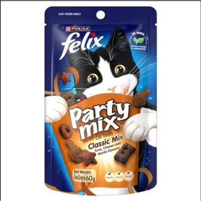 喜躍 Felix Party Mix 貓脆餅 Classic Mix 多種口味 50公克/60g, 16個, 60g, 海陸三重奏