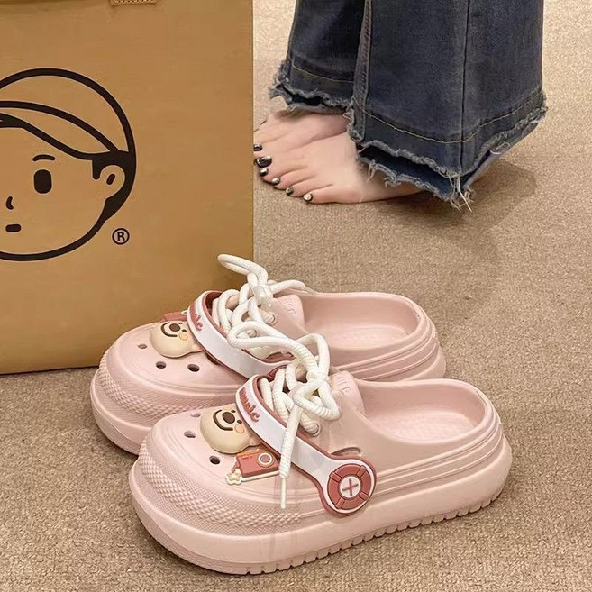 FINE ART 여성 푹신한 경량 EVA 다용도 키높이 캐주얼 통굽 슬리퍼