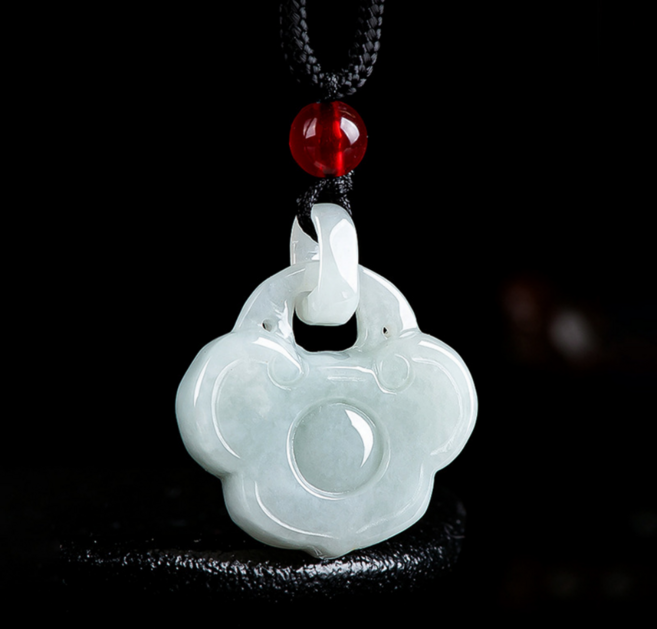 준성유통 천연 비취옥 길상여의 팬던트 행운 남녀공용 커플 목걸이