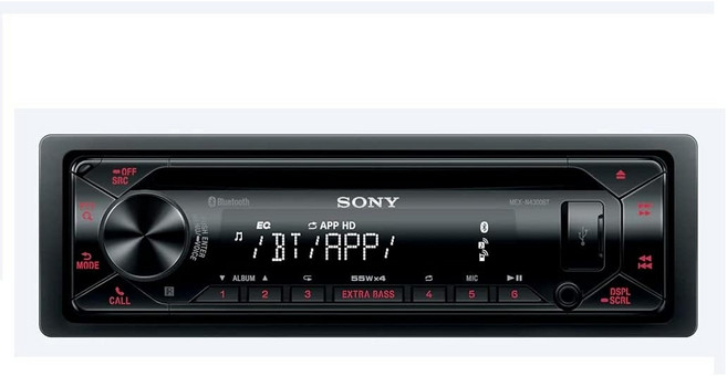 Sony MEX-N4300BT 내장형 듀얼 블루투스 음성 명령 CD MP3 AM FM 라디오 전면 USB AUX 차량 스테레오 수신기, 소니 MEX N4300BT 내장 듀얼 블루투스 음성 명