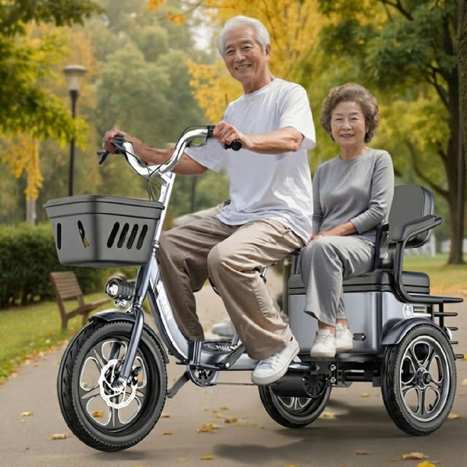 모빌트리 세발 전기자전거 2인용 전동 접이식, 48V 26A 리튬인산철