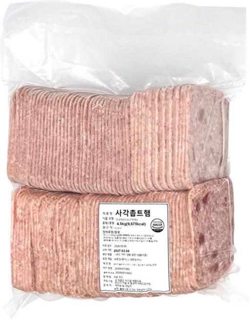 사각햄 4.5kg 업소용 부대찌개 재료 전골 볶음 업소용, 1개