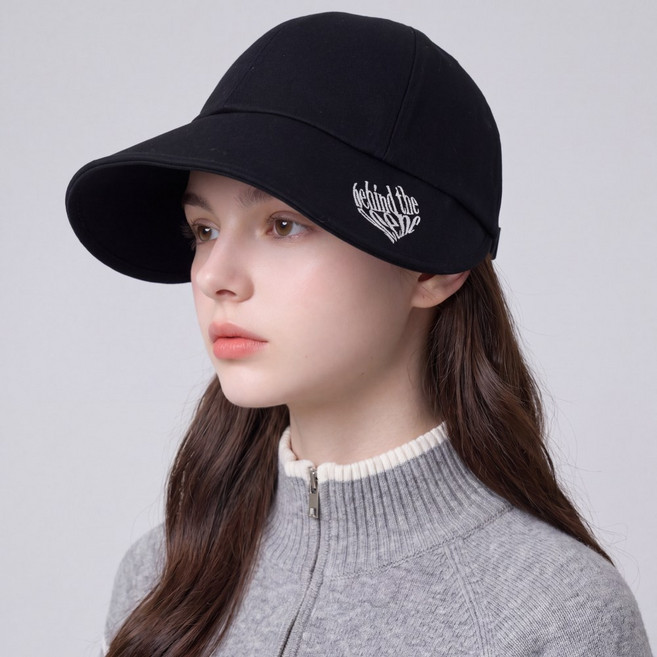 4위 - 챙넓은 파크 골프 여성 버킷햇 골프 모자 비하인드와이드캡, 1개, 블랙