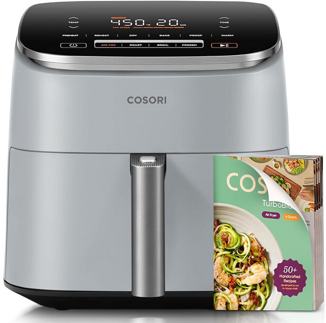 Cosori 9-in-1 TurboBlaze Air Fryer 6 Qt Premium Ceramic Coating 90°–450°F Precise Heating for, 에어 프라이어, 에어 프라이어