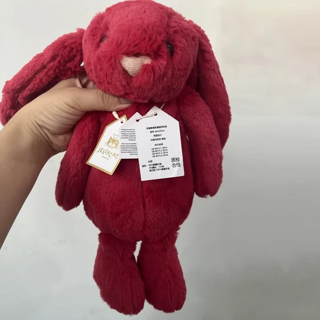 젤리캣 새해 크리스마스 레드 버니 토끼 인형 수줍은 토끼 진정 인형 홈 데코 고양이 인터랙티브 봉제 인형, 06 red