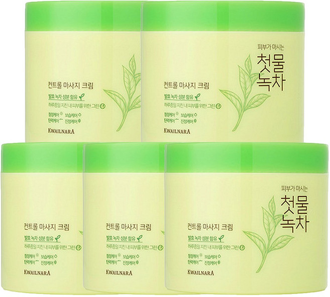 과일나라 첫물녹차 컨트롤 마사지 크림, 300g, 5개