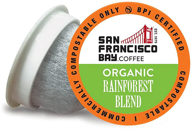 SF Bay 커피 다크 로스트 버라이어티 팩 40 Ct 자연분해 가능 커피 포드 큐리그 포함 호환 가능 K-Cup, 80정 (1박스), 열대우림 혼합, 1개