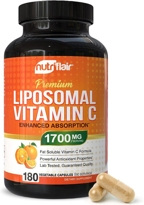 뉴트리플레어 2통 리포조말 비타민C 1600mg 180캡슐 리포솜비타민C 180정 2개