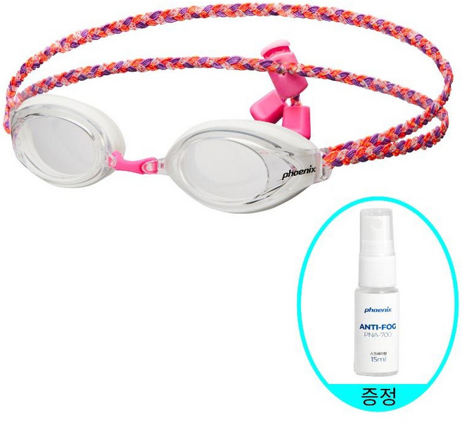 피닉스 아동 노미러 패브릭 수경 PN-508J FB(+안티포그액 스프레이 15ml 증정), 1세트, 핑크