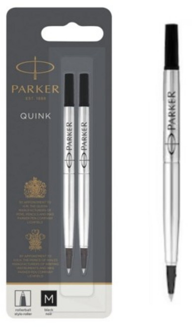 [수입정품] 파카 큉크 수성펜 블랙 리필 2개입 1세트