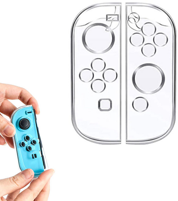 아싸라봉 닌텐도 스위치 OLED 겸용 조이콘 커버 크리스탈 케이스, 닌텐도 조이콘 커버 크리스탈 케이스, 1개