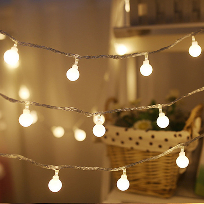 1+1 쁘띠끄 LED 알전구 감성 캠핑 앵두전구 파티 줄조명, 레인보우(10M/80구)점멸(깜빡임)가능