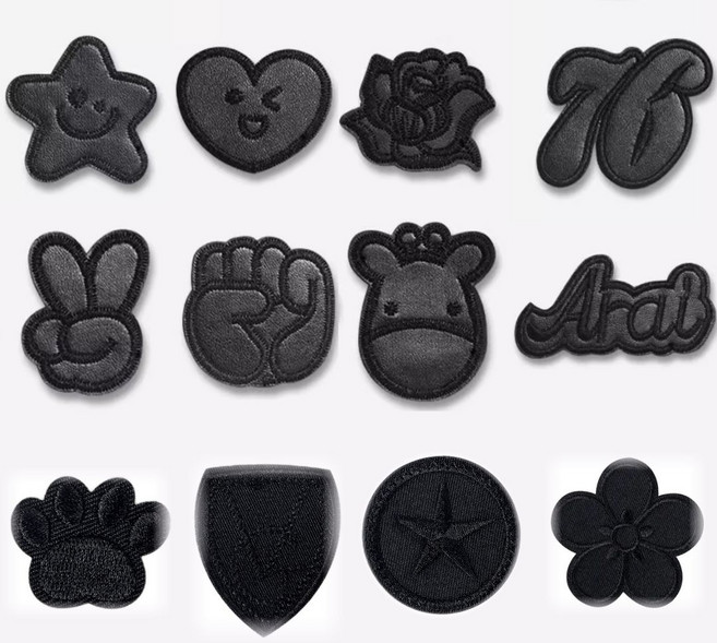 웨젼 패딩 수선 패치 찢어진 옷 가방 셀프 DIY 열접착 와펜, 12개, 블랙