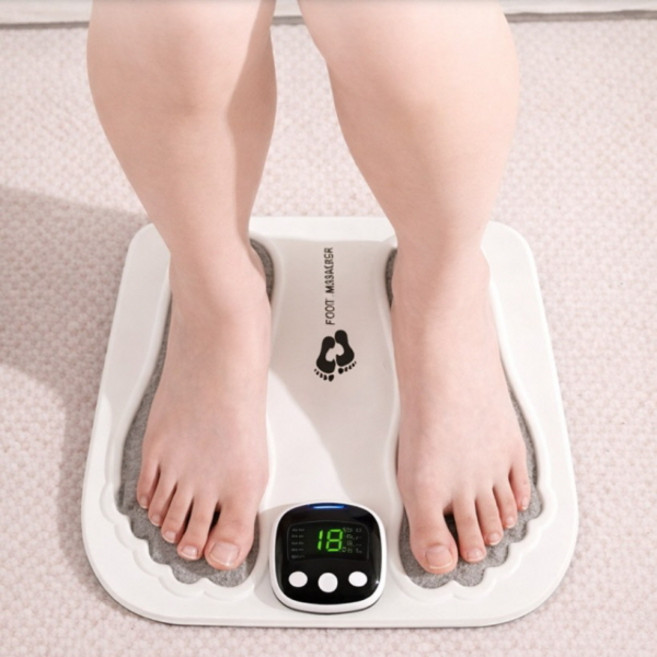 FOOT-26 EMS 저주파 발마사지기 풋케어 발바닥 지압 온열 안마기 부모님선물, 화이트