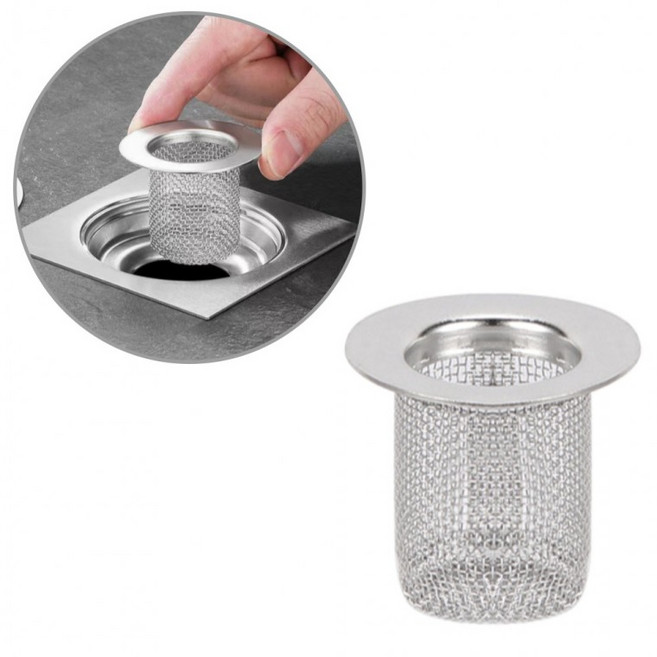 스텐 세면대 욕조 머리카락 하수구 거름망, 직경 2.5cm, 직경 2.5cm