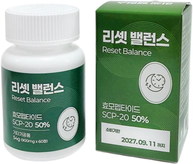 리셋 밸런스 스트레스 관리 마음 안정 천연 효모성분 SCP-20 L-트립토판, 1개, 60정 - 쿠팡