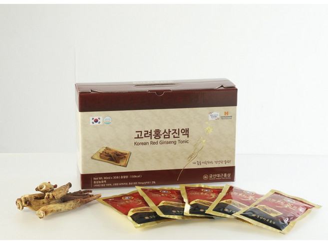 금산에서 직접만든 순수 홍삼 100% 홍삼정 홍삼진액 홍삼스틱 홍삼과 산수유열매 천연벌꿀이 어울어진 산수유스틱 지함바구니 보자기포장된 홍삼정과, 02 고려홍삼진액 80ml 30포, 1개