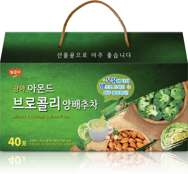 광야 아몬드 브로콜리 양배추차, 2개, 40개입, 25g