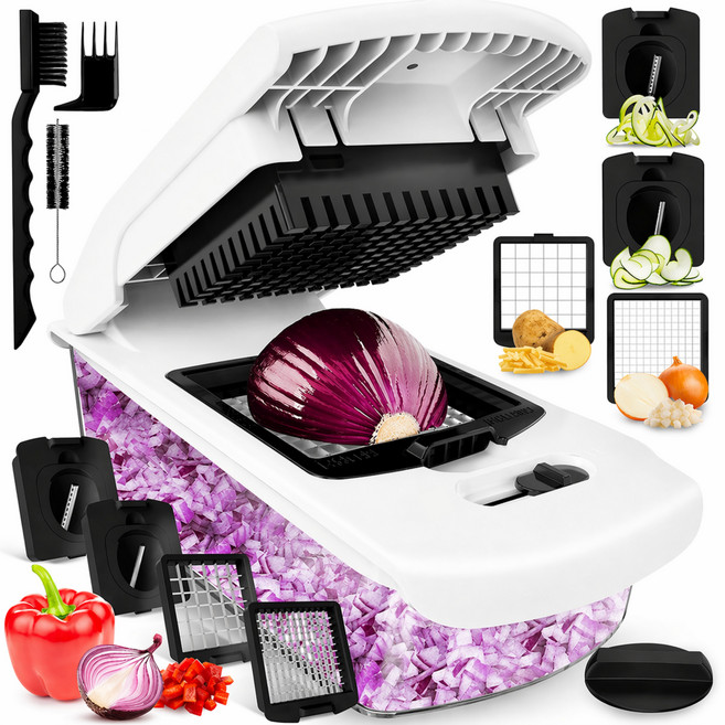 풀스타 4in1 야채쵸퍼 다지기 양파 다이스 스파이럴라이저 깍둑썰기, 1개, 풀스타 4in1 쵸퍼플러스