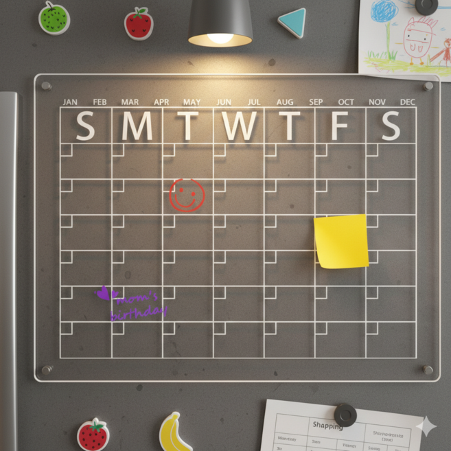 준하루 냉장고 아크릴 화이트보드, 투명