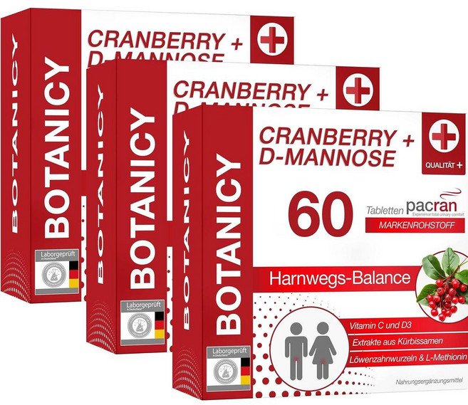 독일 보타니시 Botanicy Cranberry + D-Mannose 크랜베리 + 디만노스 서포트 블래더 & 유리너리 트랙, 6개