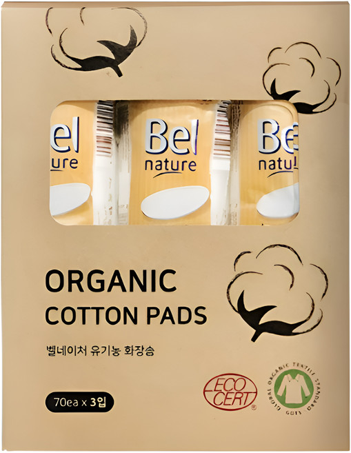 벨네이처 유기농 화장솜, 70매입, 3개