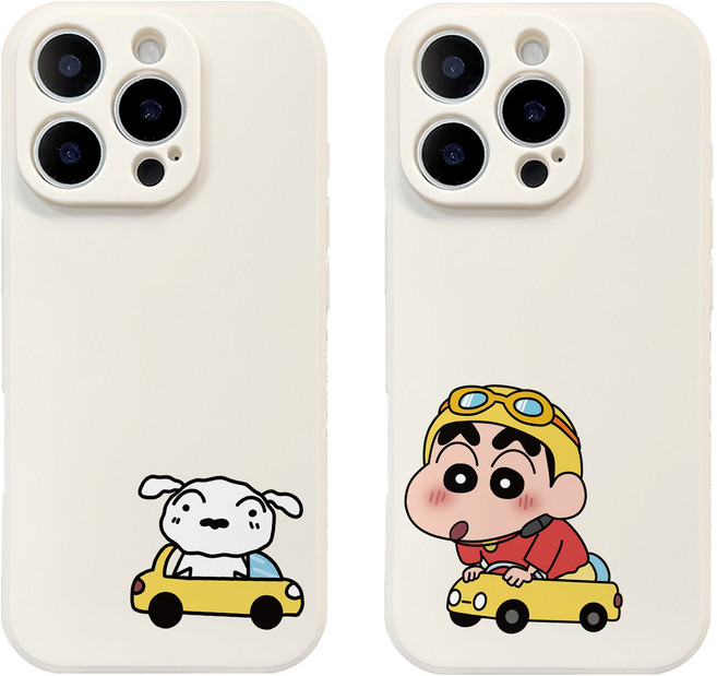 장난감 차 짱구 흰둥이 커플 아아폰 갤럭시 케이스