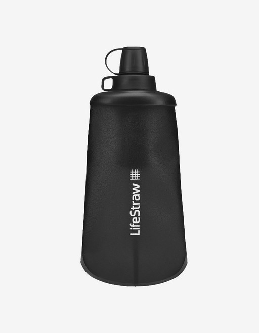 【山道具屋】LifeStraw Peak SQUEEZE 頂峰生命濾水瓶, 黑灰色(含濾心),650ml