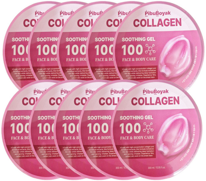 바람길 피부보약 콜라겐 수딩젤 순도100 수분크림, 10개, 300ml