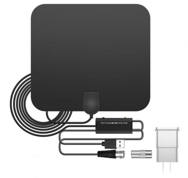 4K 평면 실내 TV 안테나 HD 디지털 실내 공중 증폭기 HDTV 안테나 3600 마일, 01 Black, 1개