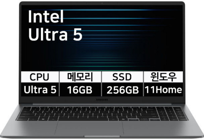 삼성 갤럭시북5 인텔 울트라5 15.6인치 16GB램 AI 업무용 사무용 인강용 학생 노트북, NT750XHW, WIN11 Home, 16GB, 256GB, 그레이
