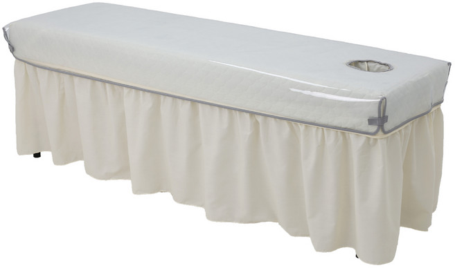 커버제작소 접이식 안마 미용 경락 속눈썹 반영구 휴대용 침대 베드, 베드(구멍있음)+비닐커버+아이보리커버