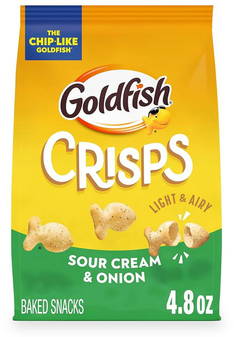 금붕어 크리스프 구운 봉지 8온스 크래커 체다, Sour Cream & Onion, 4.8 Ounce (Pack of 1)