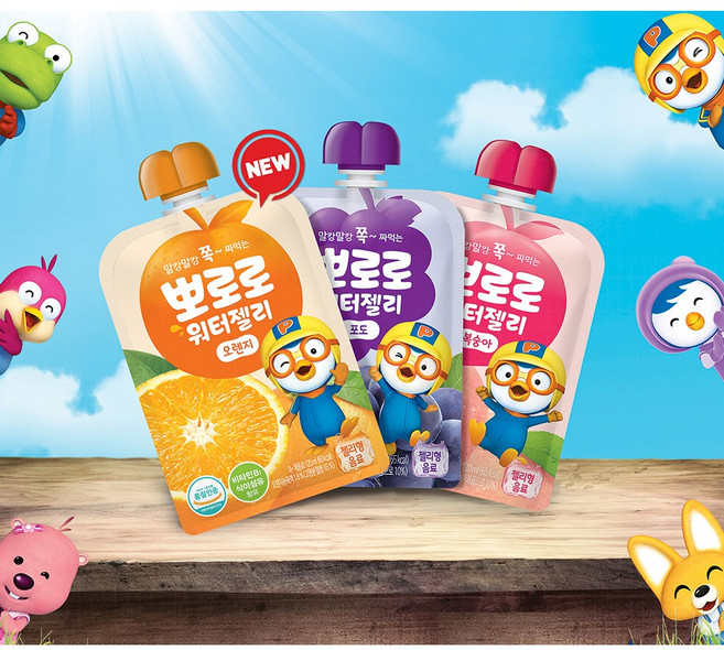 뽀로로워터젤리3종세트_복숭아120ml*10개+포도120ml*10개+오렌지120ml*10개, 9개