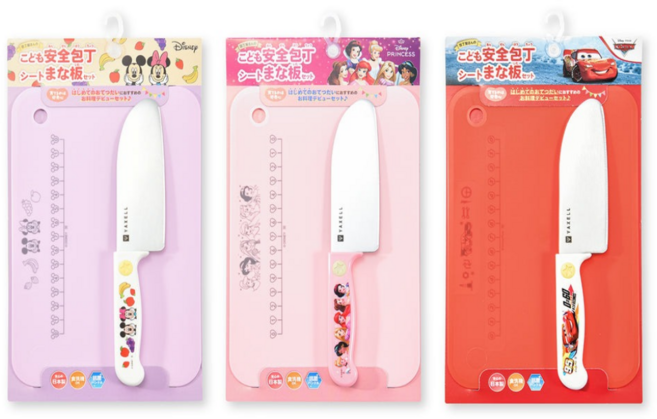 약셀 어린이 스테인레스 안전 칼 & 도마 SET 9종, 2. 미키&미니, 1세트