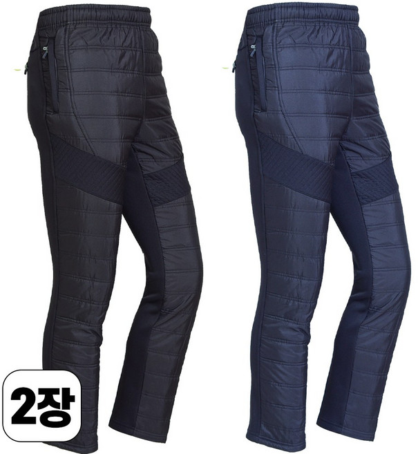 워킹맨 아울렛 1+1 겨울용 기모 솜 누빔 트레이닝 바지 작업복 등산복 패딩바지 B208